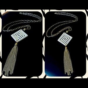 Off White Resin Statement Necklace